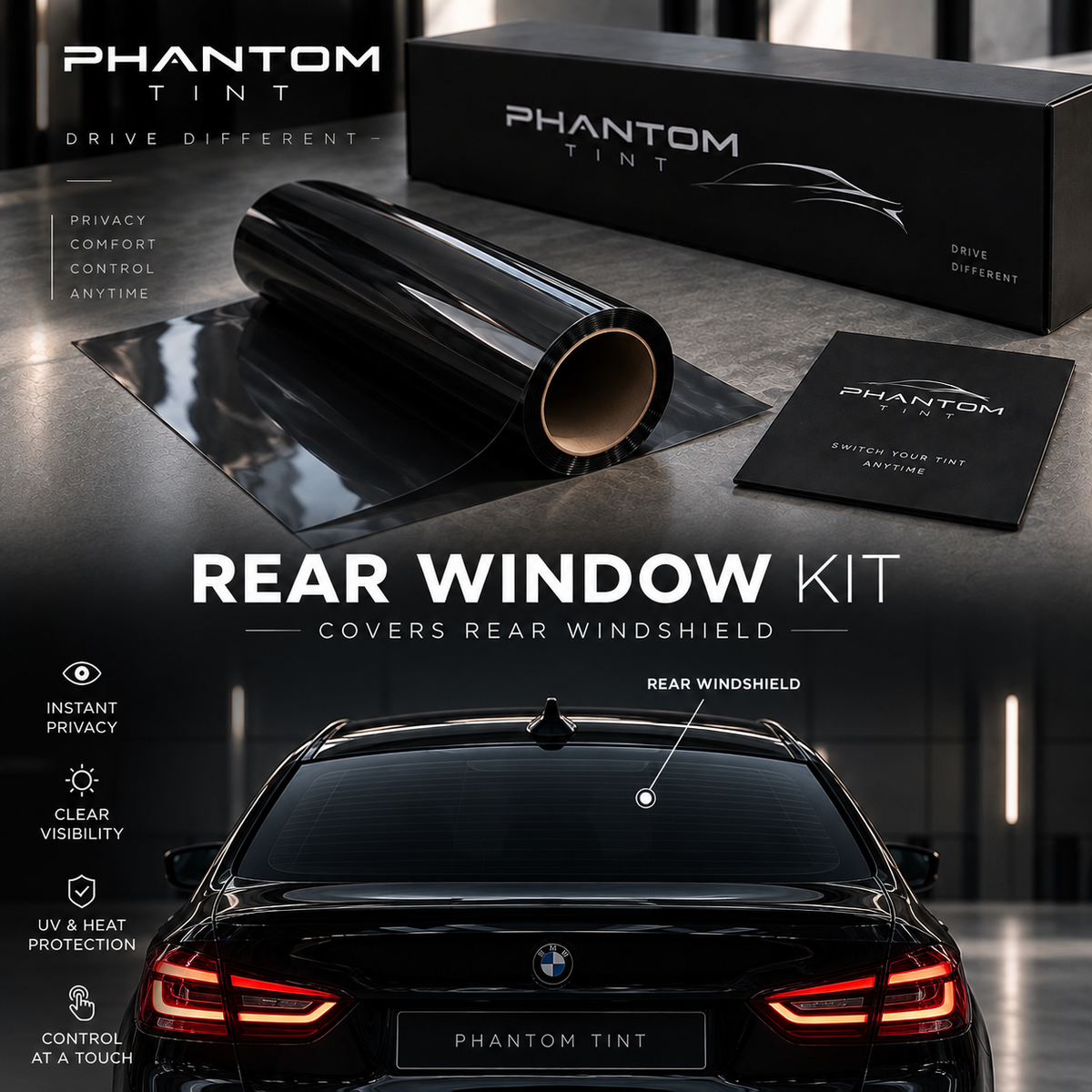 Phantom Tint – Rear Windshield Smart Tint